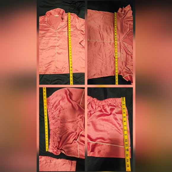 Victoria's Secret Glazed Satin Pink Short Sleeve Pajama Set XL 100% Polyester - Picture 13 of 14